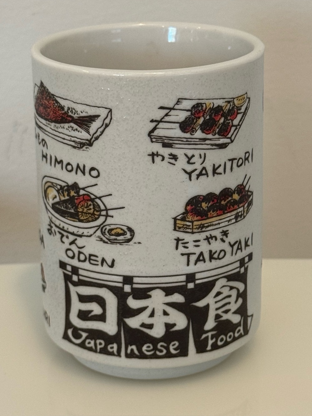 Ceramic Japanese Food Illustration Tea Cup